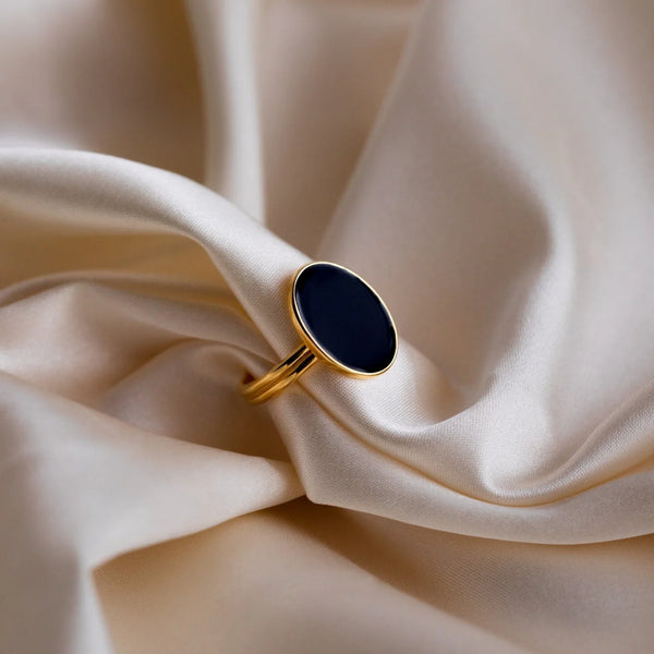 Midnight Hour Black Onyx Signet Ring