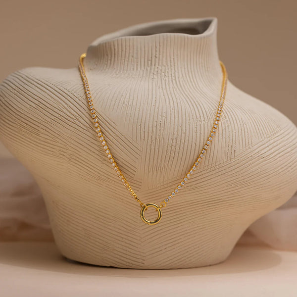 Diamond Tennis Clasp Necklace